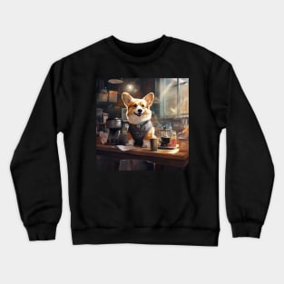 Barista Corgi Crewneck Sweatshirt